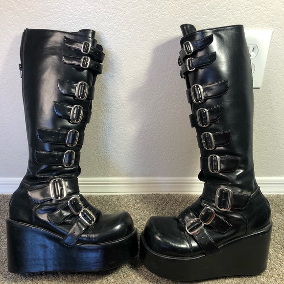 demonia buckle boots